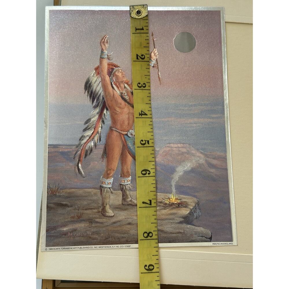 Native American Indian 1989 signed by M. Caroselli 8x6 Framed Home Decor Collect - Picture 5 of 7